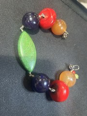 Chunky 85g Sterling Gemstone Boho Bracelet. Huge Heavy Stones.