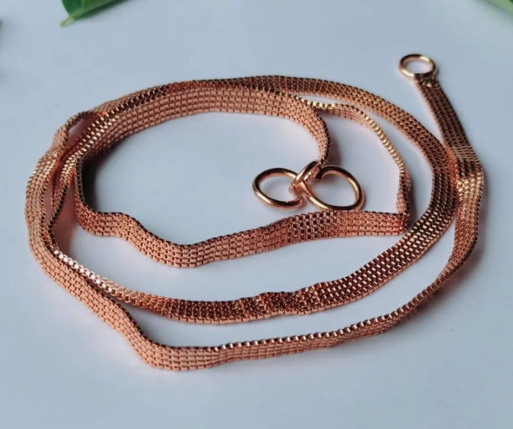 28 inch Pure Copper Flat Weave Chain Necklace, Healing Copper Jewelry, Spiritual