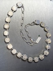 MARIANA Israel Swarovski Crystal Mosaic Flower Silver Plated Choker Necklace
