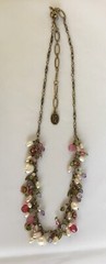 Michal Golan Pearl Blossom Necklace Pearls Glass Crystals Dangles
