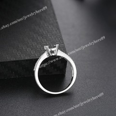 Retro ART Round Cut 6-6.5mm Ring Diamond 0.2ct Solid 10k White Gold Semi Mount