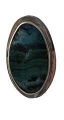 Malachite Chrysocolla Handmade Modernist Very Lrg 925-950 Ring Sz 10 Ocean Blue
