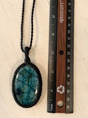 Huge Labradorite Pendant Necklace Handcrafted Macrame