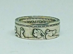 GREECE 20 drachmas SILVER COIN RING sizes 4 -12 made from genuine greek coin