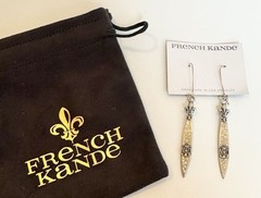 French Kande Vault NWT Swarovski Sterling Clad Earrings French Medallions