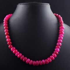 Wonderful Round Shape 381.00 Cts Enhanced Pink Ruby Beaded Necklace VK 21 E587