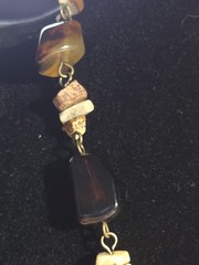 Genuine Amber Jasper Artisan Necklace 14-16″ Boho Statement Pendant