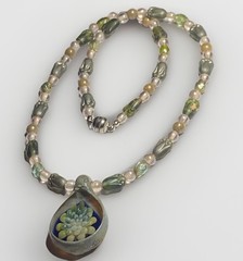 Artisan Handcrafted Art Deco Lampwork Glass Jewelry #3 Necklace Earthy Ooak