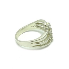 Sterling Silver Ring Stamped Genuine Solid 925 With 3x3mm Cubic Zirconia Empress