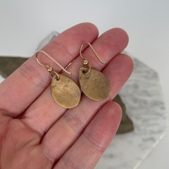 Artisan Ceramic Blue Gold Glaze Drop Earrings Handmade Art Pottery Cloud Pastel