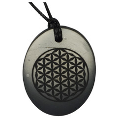 Shungite Pendant Flower of Life ( Engraved ) – Various Shapes