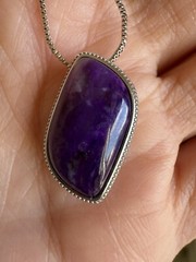 Rare Natural Purple Jade Sugilite Multi-purpose Pendant/ Necklace S925 Silver