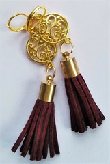 SUEDE LEATHER TASSLES Oriental style Lever back handcrafted U CHOOSE