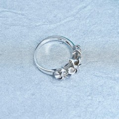 Size 6, vintage Sterling 925 silver handmade plimeria flower ring with cz