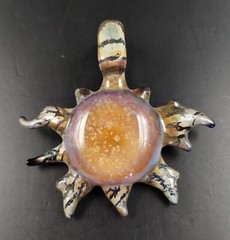 Ancient Sun Glass Pendant – (Subconscious Design) Handmade in USA