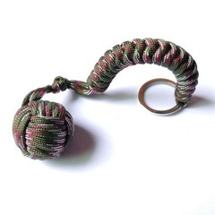 Keychain Strength Paracord Black Monkey Fist Hiking With Steel Outdoor Ball
