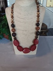 Tagua Nut, Pambil, Acai Seeds Organic Necklace, Adjust. Cord, made in Ecuador