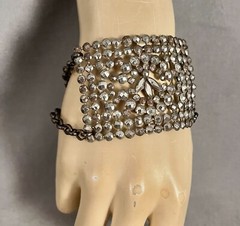 2″ Wide Antique Georgian, Victorian French Cut Steel Cuff Bracelets , 6 Styles