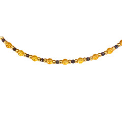 Citrine & Black Spinel Gemstone Necklace–Hand‑Beaded–18k Gold Accents – Natural