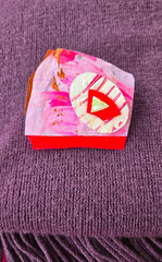 Contemporary Bright Pink Abstract Acrylic Paint Brooch- Handmade in USA NEW!!