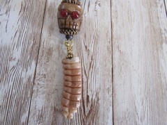 Rattlesnake Rattle Pendant Snake Necklace Spirit Animal Bone Jewelry Boho N5477