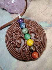 Tree of Life 7 Chakra Pendant Necklace for Men and Woman, Seven Gemstone Set