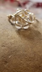 Pools of Lights Quartz Ring Byzantine style flower custom any size Silverp Goldp
