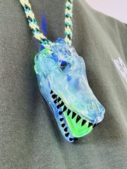 🔥ROE GLASS 🐊 XL RARE 2026 BRAND NEW!! JOINT TIP PENDANT🔥/CUSTOM HEMP NECKLACE
