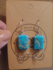 Luna Mood Jewelry Handcrafted Imperial Jasper Stone Silver Plated Earrings