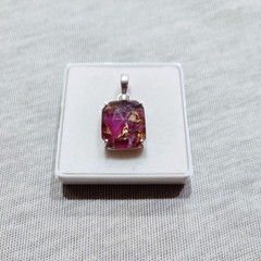 Beautiful RedCopper Quartz Gemstone Pendant Sterling Silver Handmade Cut Jewelry