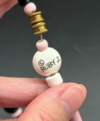 Ruby Z porcelain bead bunny rabbit necklace by Candace Loheed