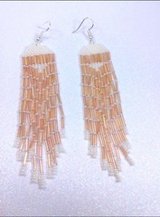Boho Beaded Statement Earrings Long Fringe Shoulder Dusters Designs by Alondra