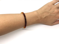 Amber Bracelet Gift FACETED Round Beads Baltic Amber Ombre Rainbow Colorful 8016