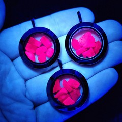 Ruby Crystal Pendant, UV Reactive Ruby Locket Necklace