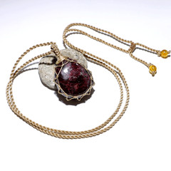 Warrior Heart Energy — Deep Red Rhodolite Garnet Necklace — Root Chakra Talisman