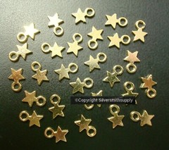 STAR CHARMS 10x7x1 beads charms GOLD plated Zinc Pendant findings 25pcs CFP058