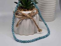 Handmade Blue Chalcedony Choker necklace 16 CM Genuine Crystals
