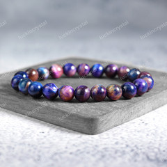 Natural Galaxy Sugilite 8MM Beaded Stretch Healing Energy Meditation Bracelet