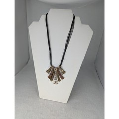 Vintage Chico’s mixed metals +Leather necklace 16-20″Ethnic16-20″ with extender