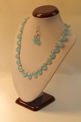 Natural Chalcedony Faceted Round Briolette Gemstone Necklace 18“-20” inches