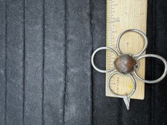 Vintage Retro Boho Hippie Big Flower Wood And Metal Pendant