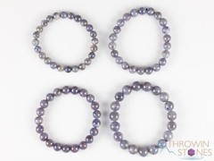IOLITE Crystal Bracelet – Round Beads – Beaded Handmade Healing Jewelry, E1621