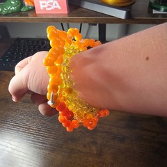 Hand made Pony Bead Bracelet/Cuff size Small