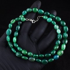 Green Emerald Very Attractive 252.00 Cts Beaded Best Necklace Jewelry RK 40 E726