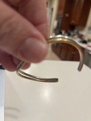 Sergio Lub copper cuff bracelet two tone silver brass small signed