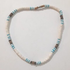 Vintage Puka Shell Bead Necklace 6 mm 18 in