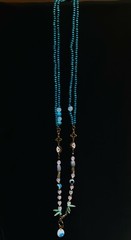 Handmade Turquoise colored beaded Necklace Evil Eye Crosses Gift Made in Greece