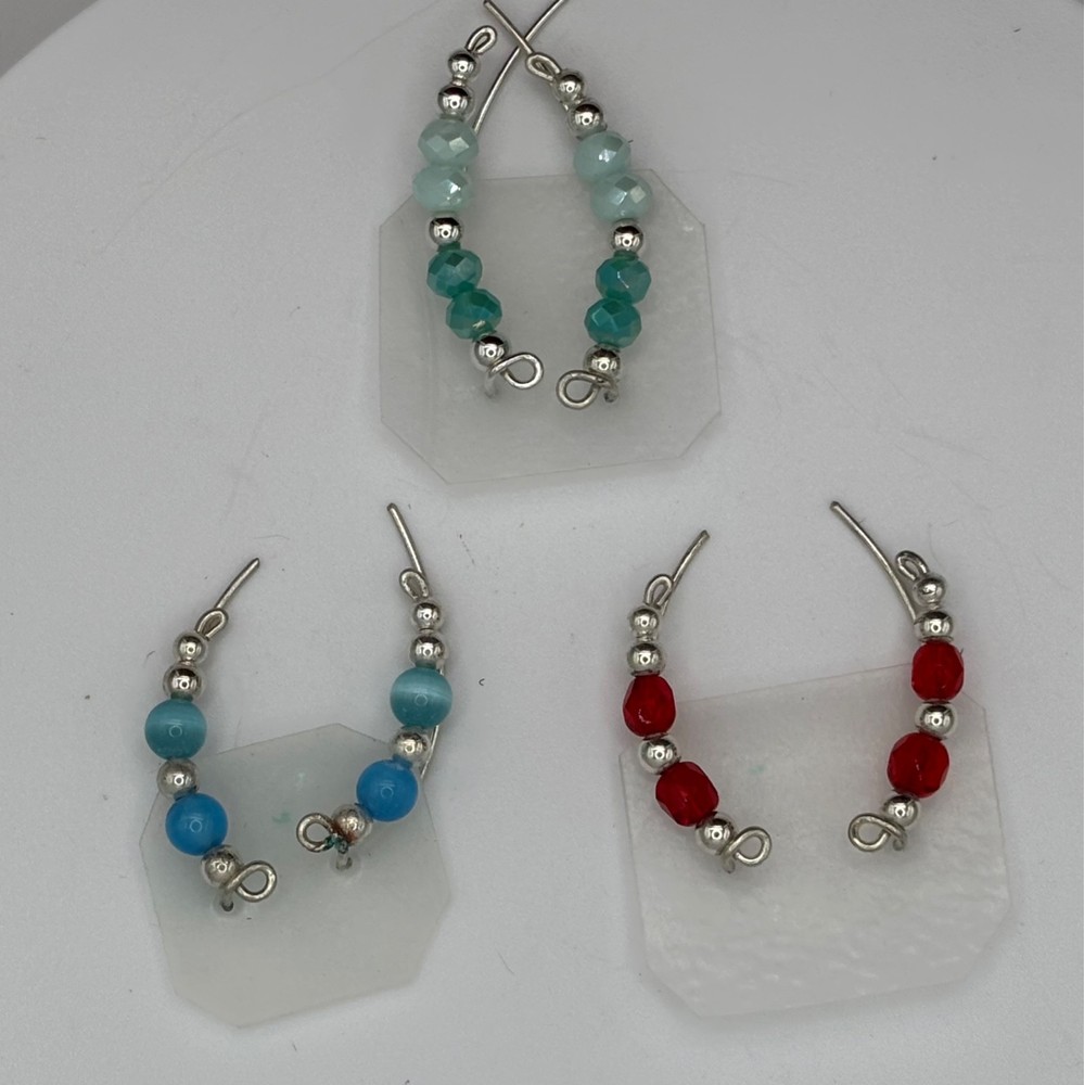 Three Pairs of Ear Climber Earrings in Sterling Silver
