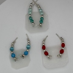 Three Pairs of Ear Climber Earrings in Sterling Silver