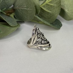Vintage Zuman Israel Sterling Silver CZ Artisan Design Ring Size 8